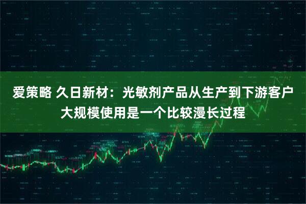 爱策略 久日新材：光敏剂产品从生产到下游客户大规模使用是一个比较漫长过程